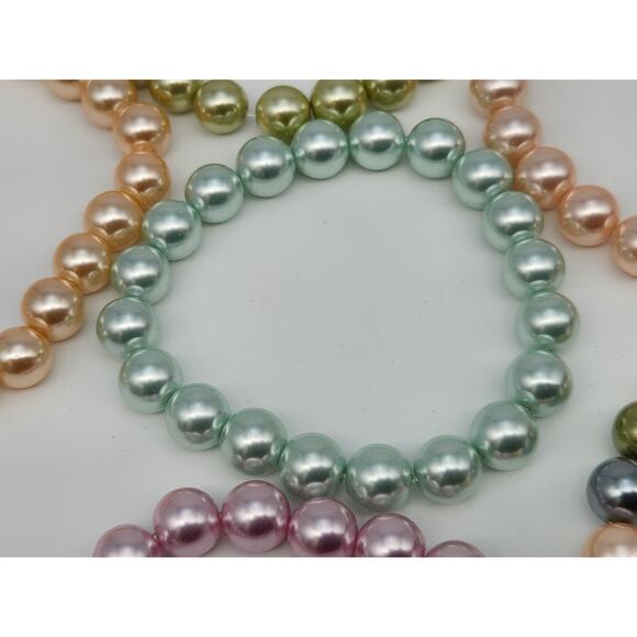 KJL Kenneth Jay Lane faux Pearl Bracelets Multi Color Set of 10 - Picture 9 of 16